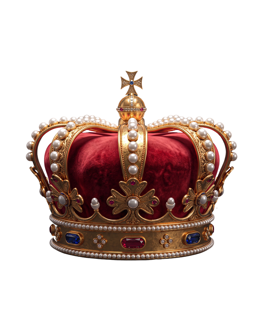 Coroa real em ouro